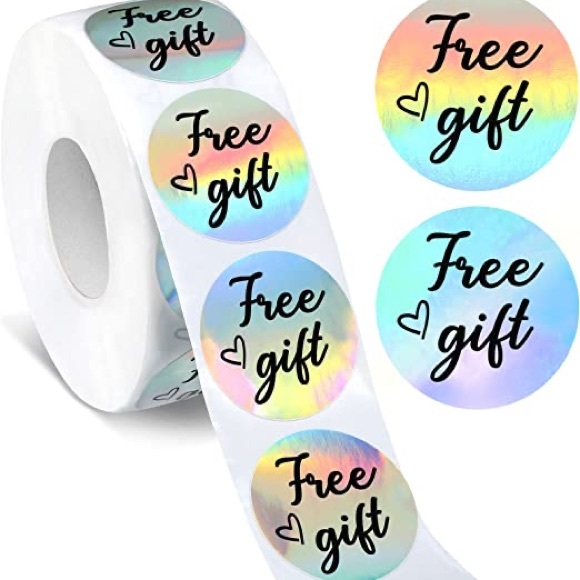 FREE GIFT stickers for posh packages thank you shipping iridescent 200 pieces - Picture 1 of 6